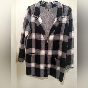 Absolutely Famous Black and Tan Plaid Blazer